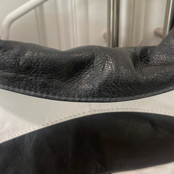 Vintage USA American Flag Black Leather Bomber Jacket Biker Motorcycle size M - Picture 8 of 17